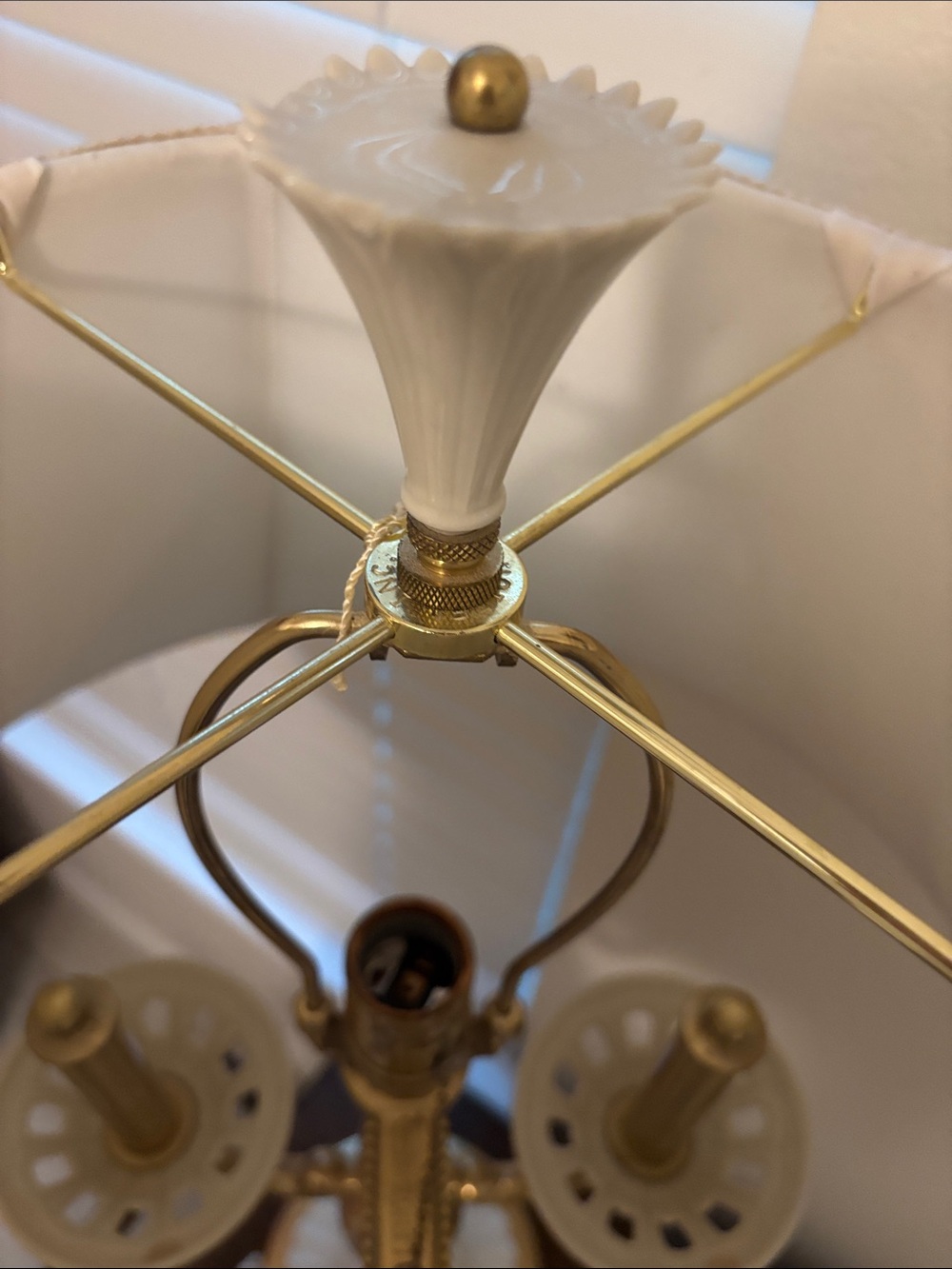 Lenox Table Lamp with Cream Shade and vase to match - Picture 7 of 7